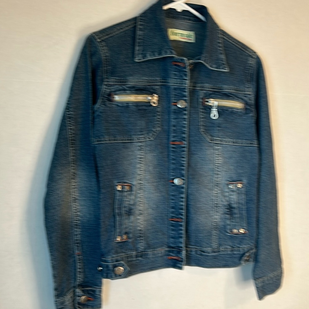 Vtg Formule Collection Button Down Zip Pockets Bl… - image 1